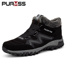 Load image into Gallery viewer, 2019 Men Boots High Quality Winter Fur Warm Ankle Snow Boots Men Winter Rubber Work Boots Men Sneakers