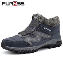 Load image into Gallery viewer, 2019 Men Boots High Quality Winter Fur Warm Ankle Snow Boots Men Winter Rubber Work Boots Men Sneakers