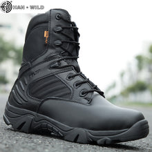 Load image into Gallery viewer, Military Tactical Mens Boots Special Force Leather Waterproof Desert Combat Ankle Boot Army Work Shoes Plus Size 39-47