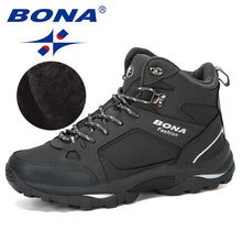 Load image into Gallery viewer, BONA Men Boots Anti-Skidding Leather Shoes Men Popular Comfy Spring Autumn Men Shoes Short Plush Snow Boots Durable Outsole